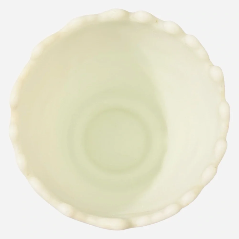 Vintage 1950s Imperial Glass Milk Glass Doeskin footed Vase Colony Harvest Grape